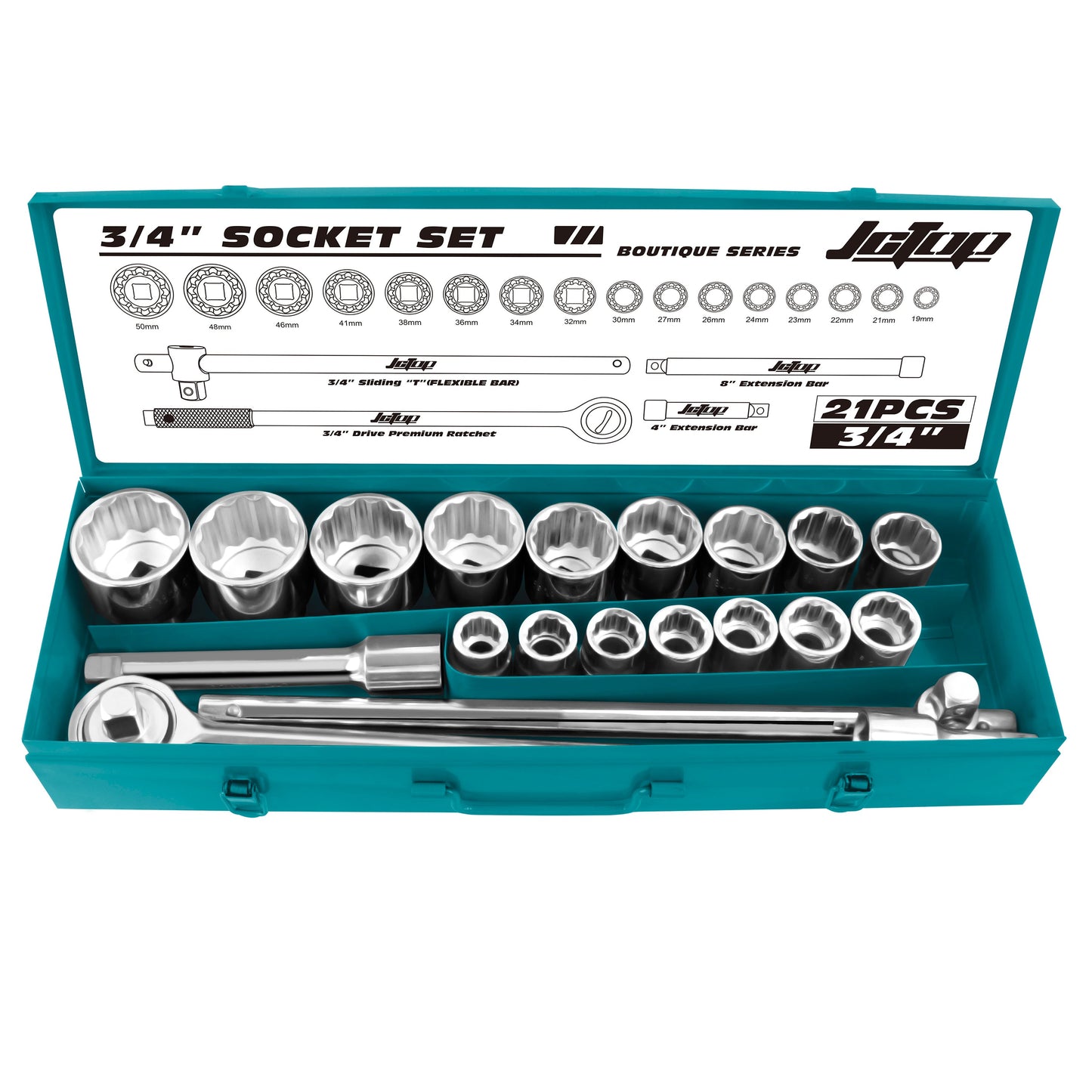 21PCs 3/4" SOCKET SET